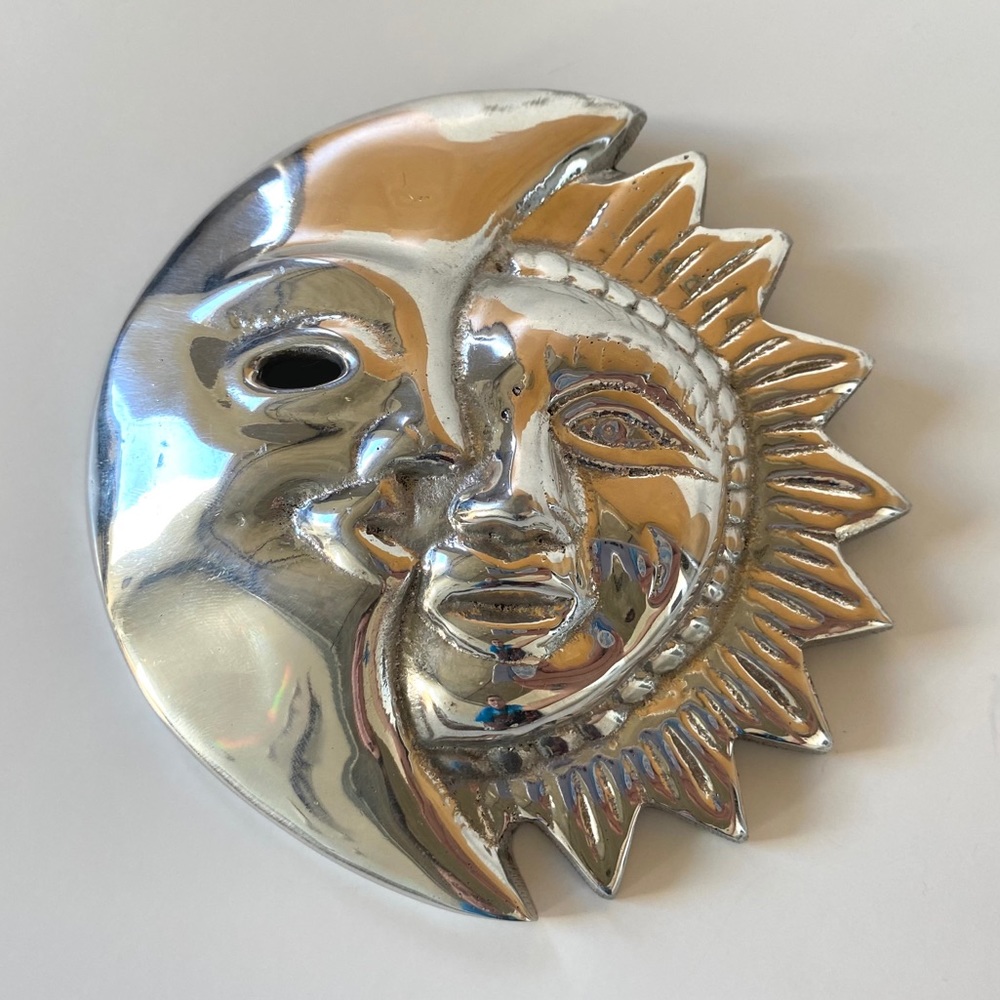 Silver Sun & Moon Southwest Boho Hippy Wall Decor